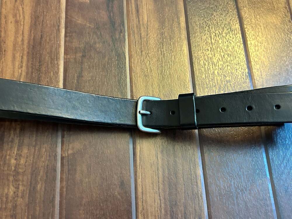 Marc Jacobs Black Leather Casual Belt Matte Silver Buckle Luxury Office Designer